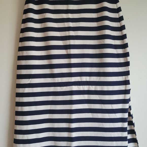 Summer & Sage Navy White Striped Jersey Skirt M - Picture 5 of 6